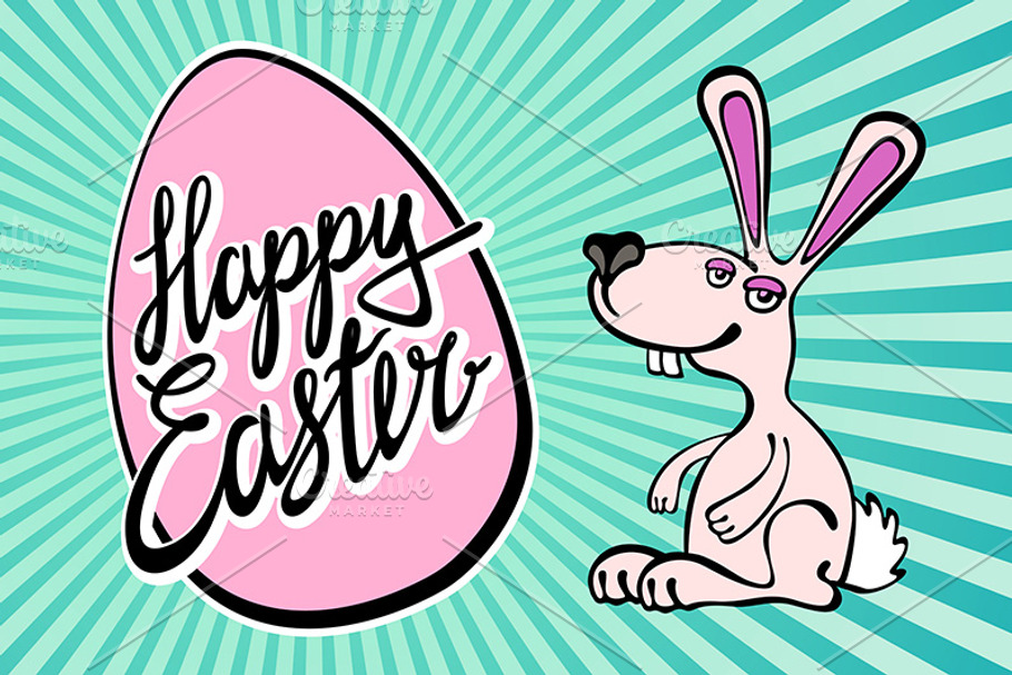 Hand lettering "Happy Easter vintage in Graphics - product preview 8