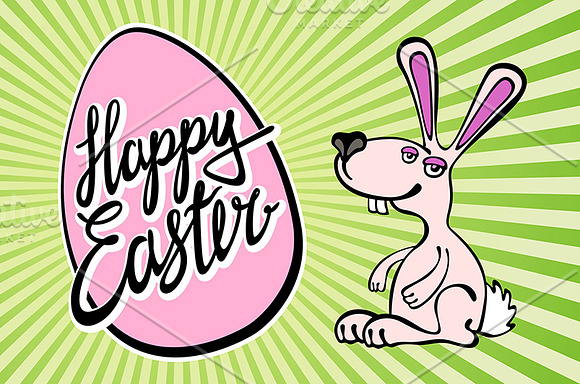 Hand lettering "Happy Easter vintage in Graphics - product preview 1