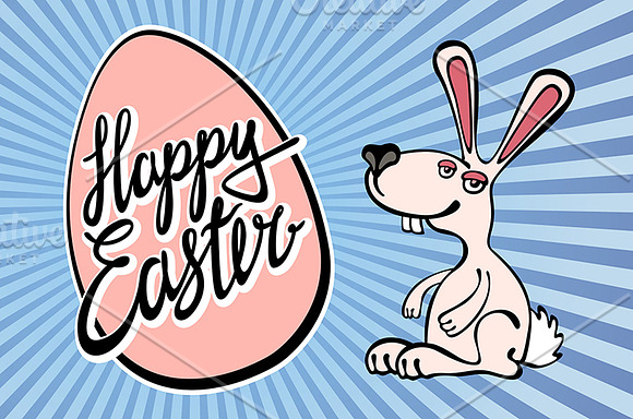 Hand lettering "Happy Easter vintage in Graphics - product preview 2