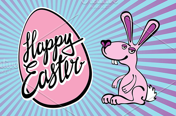 Hand lettering "Happy Easter vintage in Graphics - product preview 4