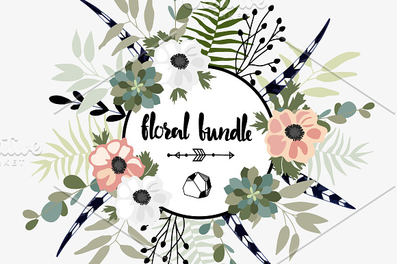 60%OFF• Flowers Bundle 480+ elements in Illustrations - product preview 5
