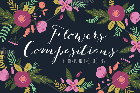 60%OFF• Flowers Bundle 480+ elements in Illustrations - product preview 11