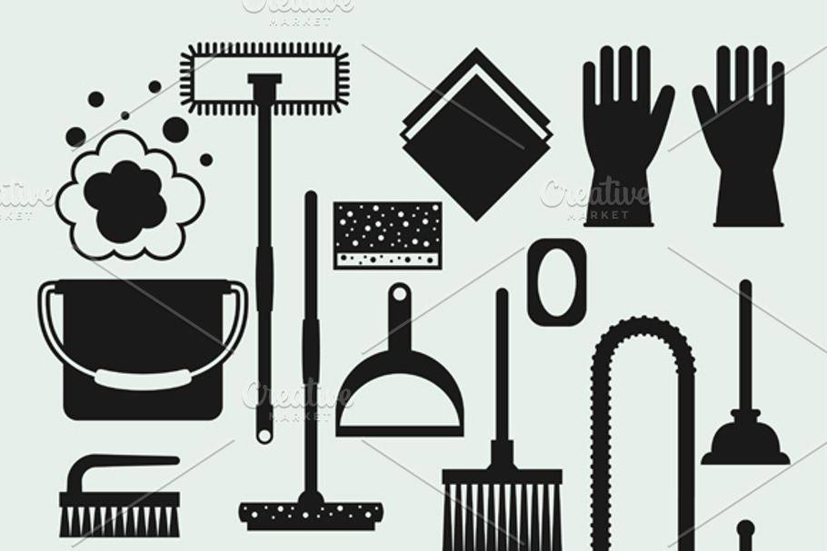 Housekeeping cleaning icons set. in Graphics - product preview 8