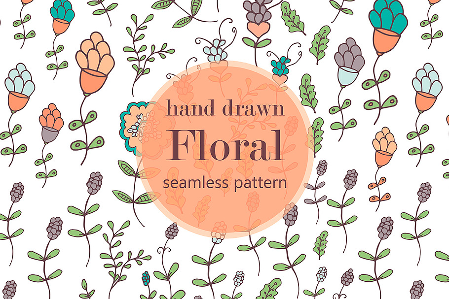 Hand drawn flower seamless pattern
