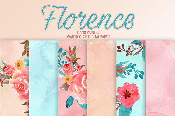 Watercolor "Florance" digital papers