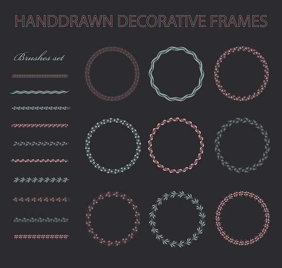 50 Borders, dividers, frames,brushes in Objects - product preview 2