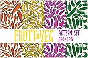 Fruit & vegetable pattern set