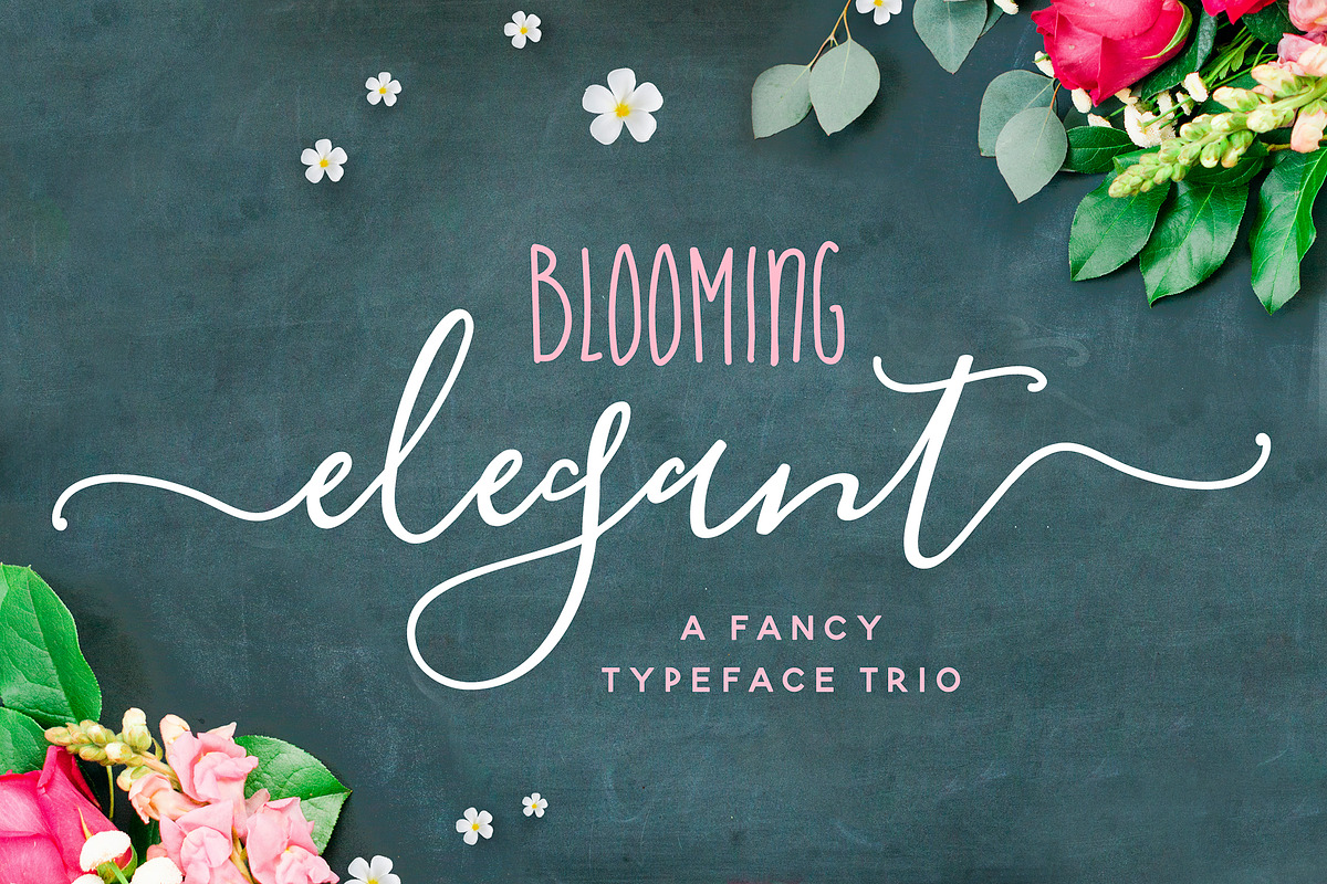 The Blooming Elegant Font Trio in Elegant Fonts - product preview 8