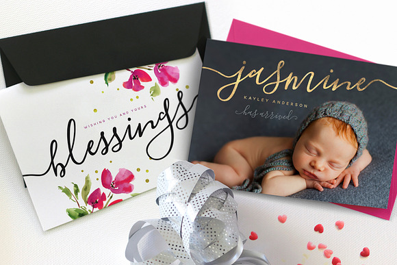 The Blooming Elegant Font Trio in Elegant Fonts - product preview 1