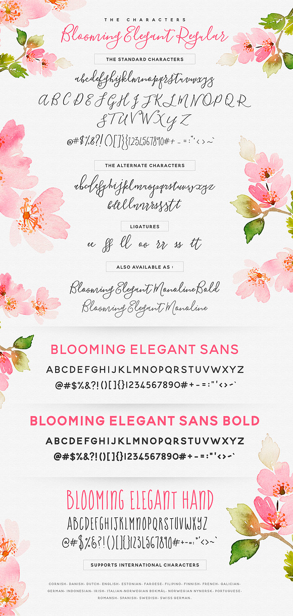 The Blooming Elegant Font Trio in Elegant Fonts - product preview 12