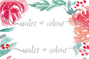 watercolor floral border