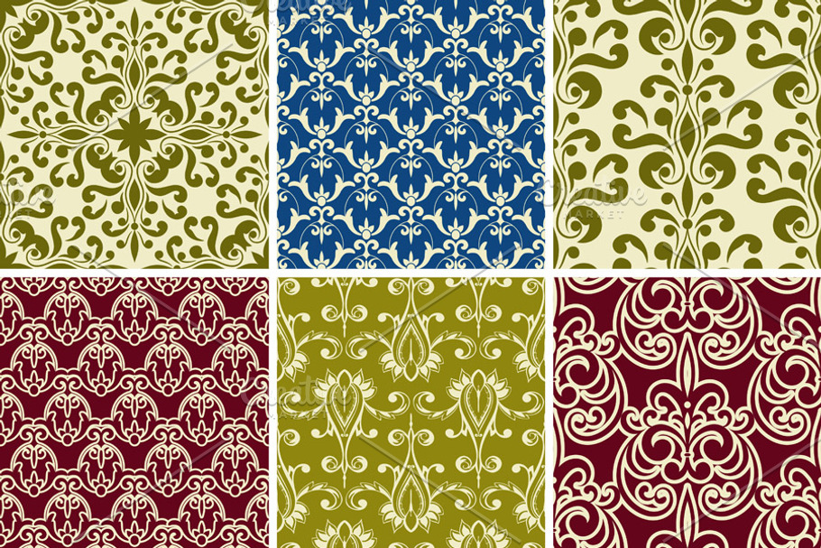 Vector Seamless  Floral Patterns in Patterns - product preview 8