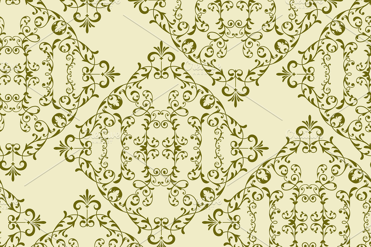 Vector Vintage Seamless  Floral Patt in Patterns - product preview 8