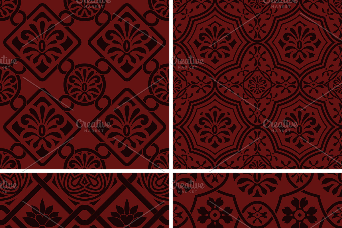 Vector seamless floral patterns, ind in Patterns - product preview 8